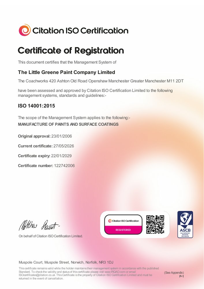 ISO 14001:2015 სერტიფიკატი